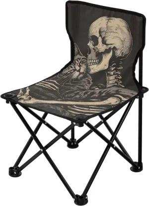 Portable Camping Folding Chairs Foldable Chair Small Cat Skeleton Lightweight Backpacking Outdoor Outside Fishing
