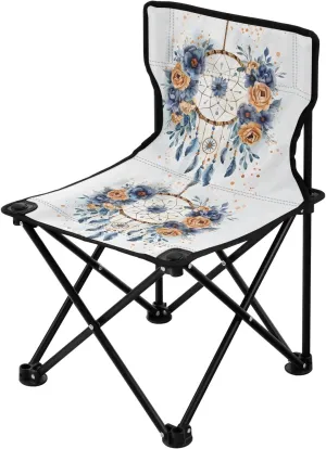 Portable Camping Folding Chairs Foldable Chair Small Floral Dreamcatcher Lightweight Backpacking Outdoor Outside Fishing