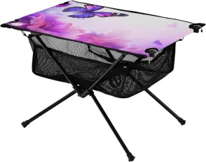 Portable Camping Table Butterfly in Flowering Shrubs Outdoor Foldable Camp Tables for Outside, Camping, Hiking, Tailgating