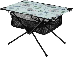 Portable Camping Table Cute Koala Bear Leaves Outdoor Foldable Camp Tables for Outside, Camping, Hiking, Tailgating