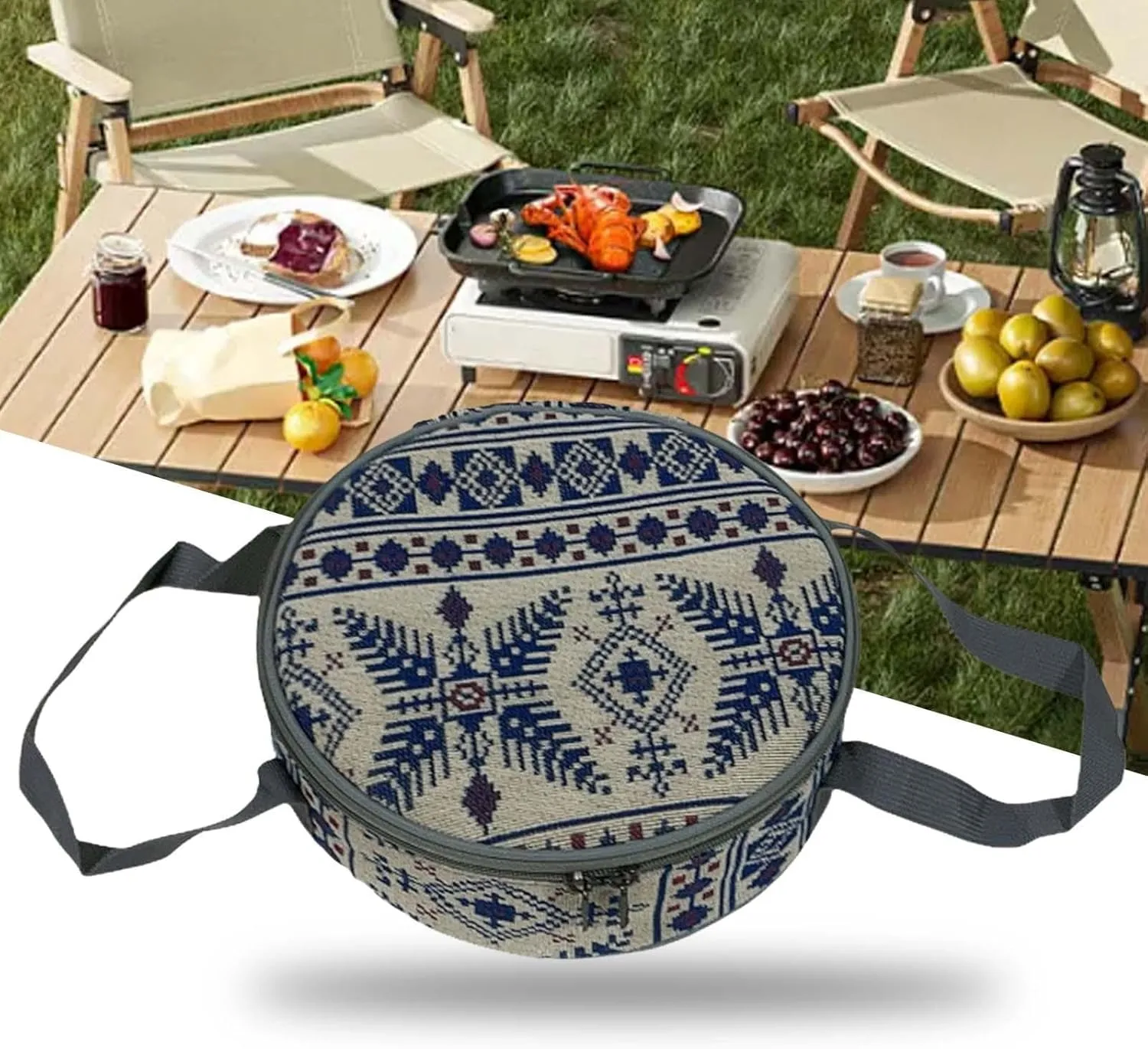 Portable Carry Bag for Kitchen Cookware and Tableware on Outdoor Trips, Maple Leaf