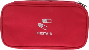 Portable First Aid Pouch Survival Medical Kit Container with Mesh Pockets Durable Oxford Design Lightweight Emergency Response Trauma Bag for Home Outdoor Use Red