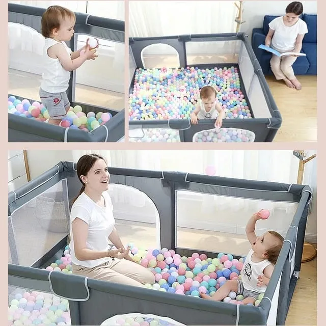Portable Large Baby Fence Area, Large Baby Playpen, Anti-Slip Play Yard For Toddlers