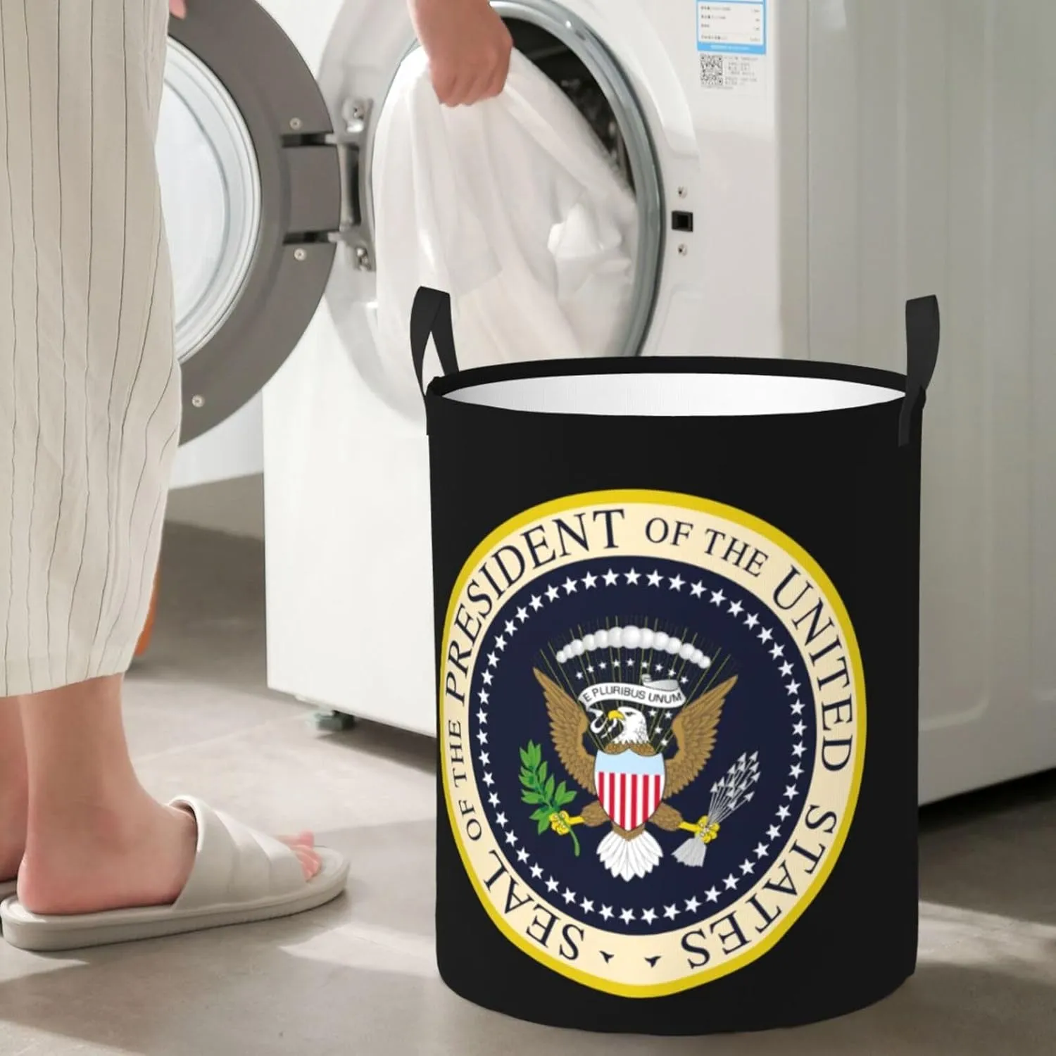 Presidential Seal United States Laundry basket dirty clothes storage basket with handles Medium