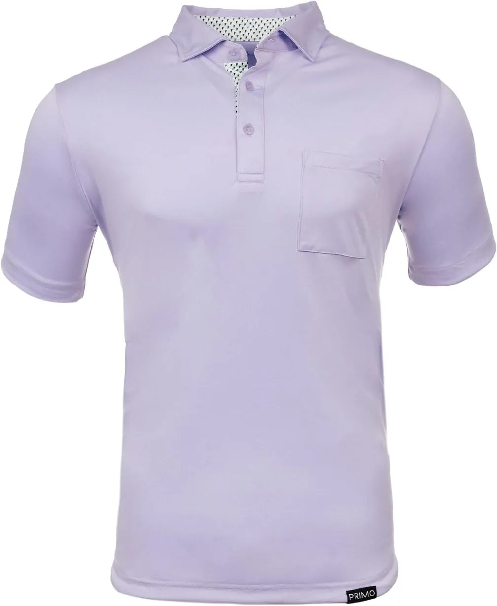 Primo Classic Collar Golf Polo, Lightweight, 100% Polyester, Curved Hem