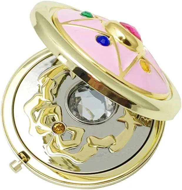 Pssopp Flip Mirror, Anime Makeup Mirror, Crystal Star Makeup Mirror, Cosplay Prop, Portable Mirror, Sturdy Lightweight (#1)
