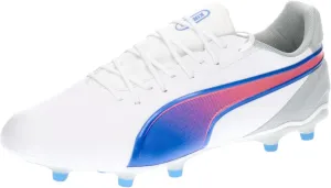 PUMA Unisex King Match Fg/Ag Football Boots, Puma White Bluemazing Flat Light Gray, 10