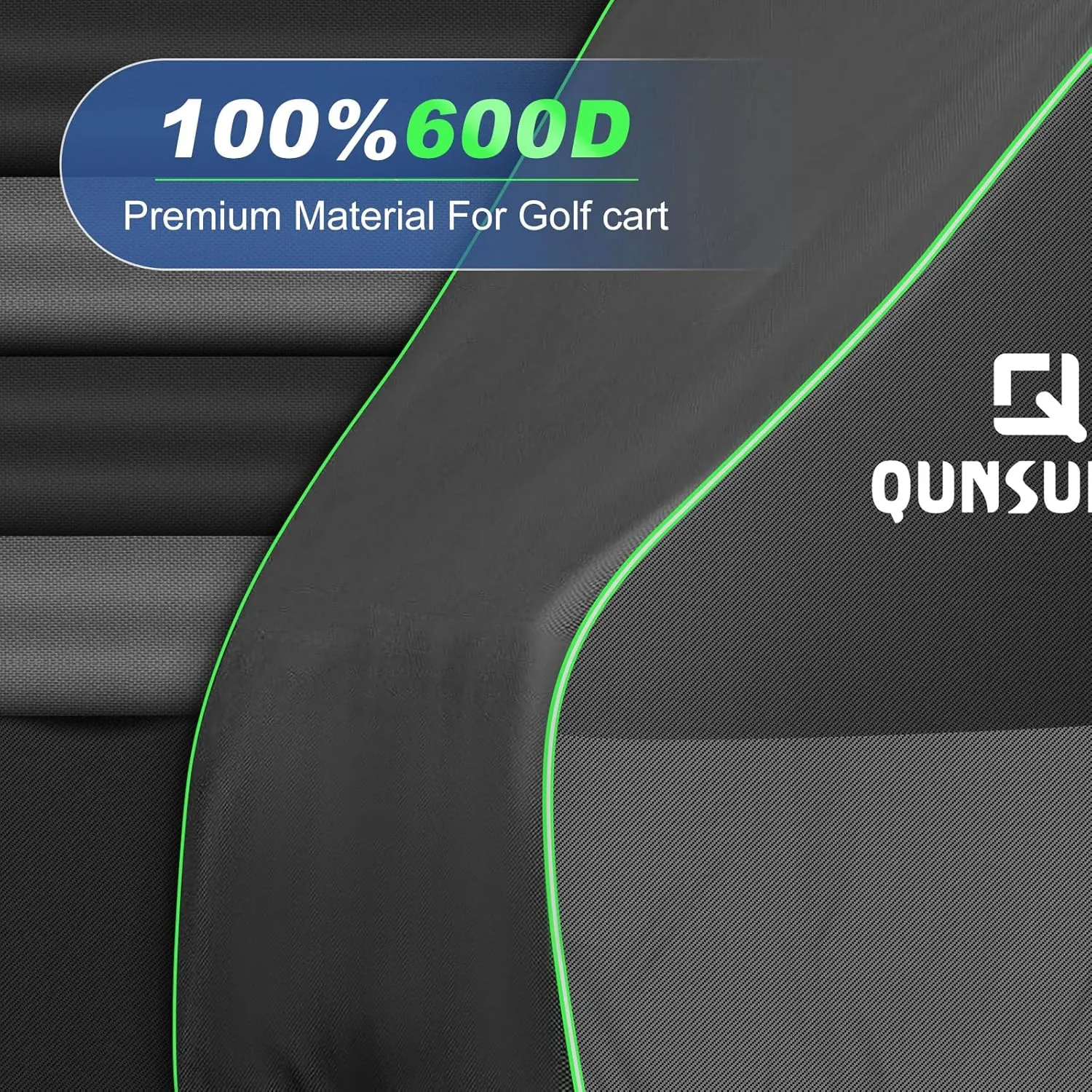 QUNSUNUS Waterproof Golf Cart Cover 2/4/4 2 Passenger for Yamaha, Honda, Club Car, EZGO, All Weather Golf Cart Rain Covers with Zipper and Straps for Wind, Sun and Dust Protection