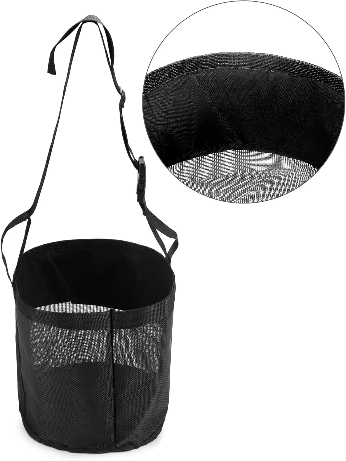QWORK 2 Pack Horse Feed Bag for Grain - Durable Mesh Grain Feeder with Adjustable Strap, Comfortable Neck and Nose Pad Horse Muzzle Feed Bag, for Feeding Grain, Powder, Supplements