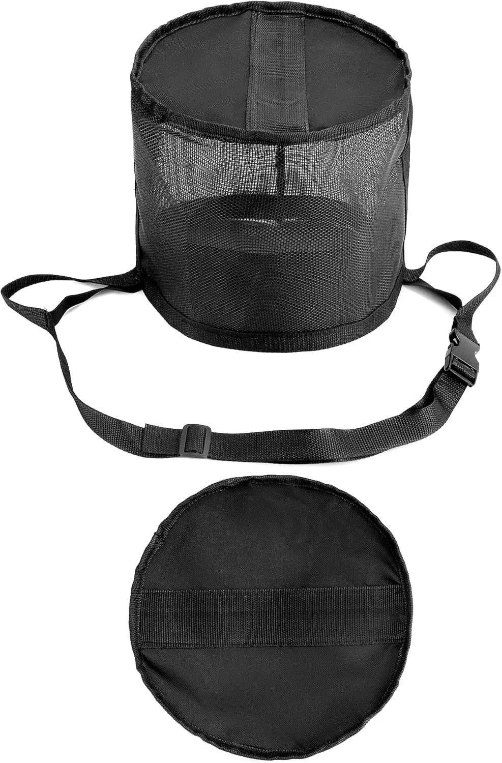 QWORK 2 Pack Horse Feed Bag for Grain - Durable Mesh Grain Feeder with Adjustable Strap, Comfortable Neck and Nose Pad Horse Muzzle Feed Bag, for Feeding Grain, Powder, Supplements