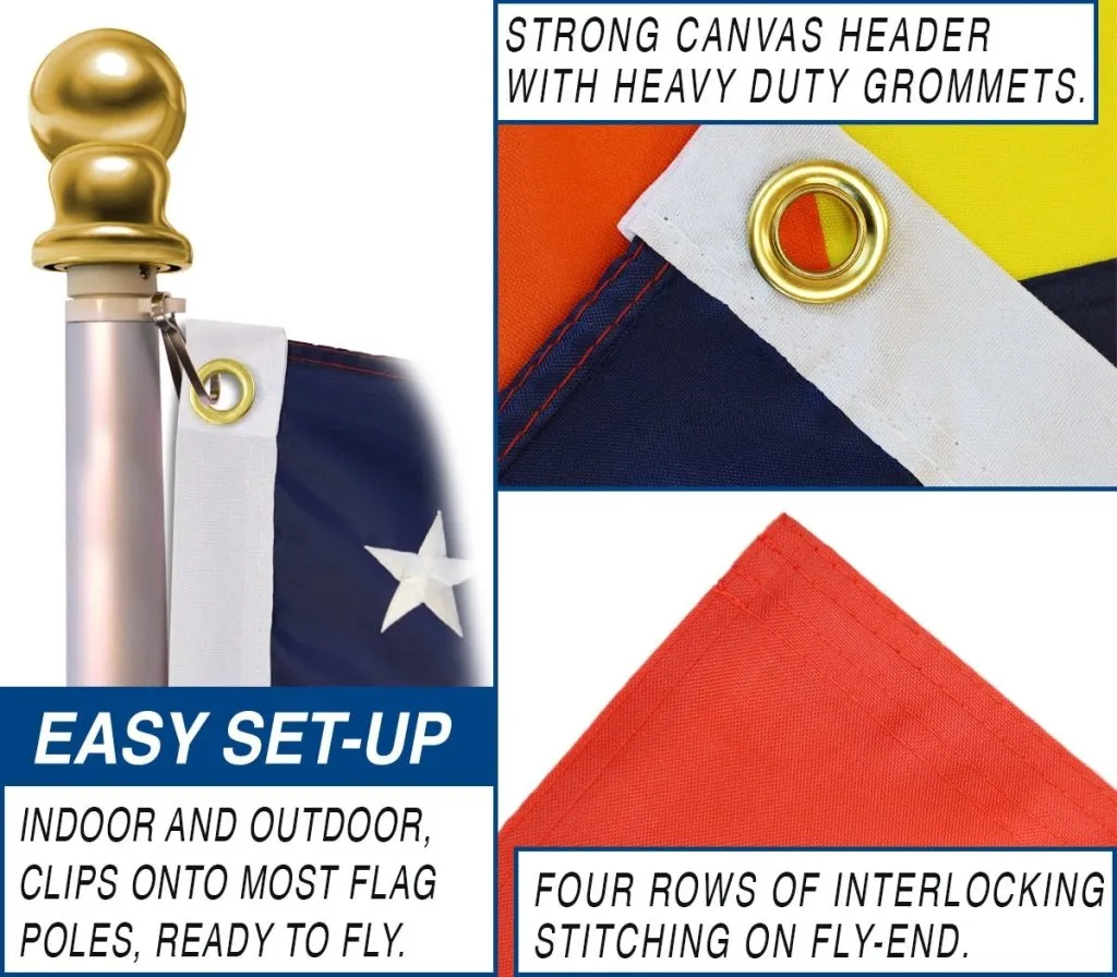 Rainbow US Stars Embroidered Flag 3x5ft