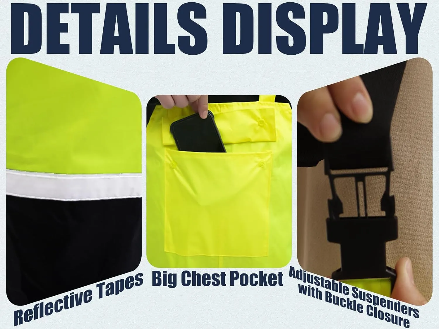 RainRider Rain Suits for Men Women Waterproof Hi-Vis Rain Gear Durable Oxford Rain Jacket Coat with Pants