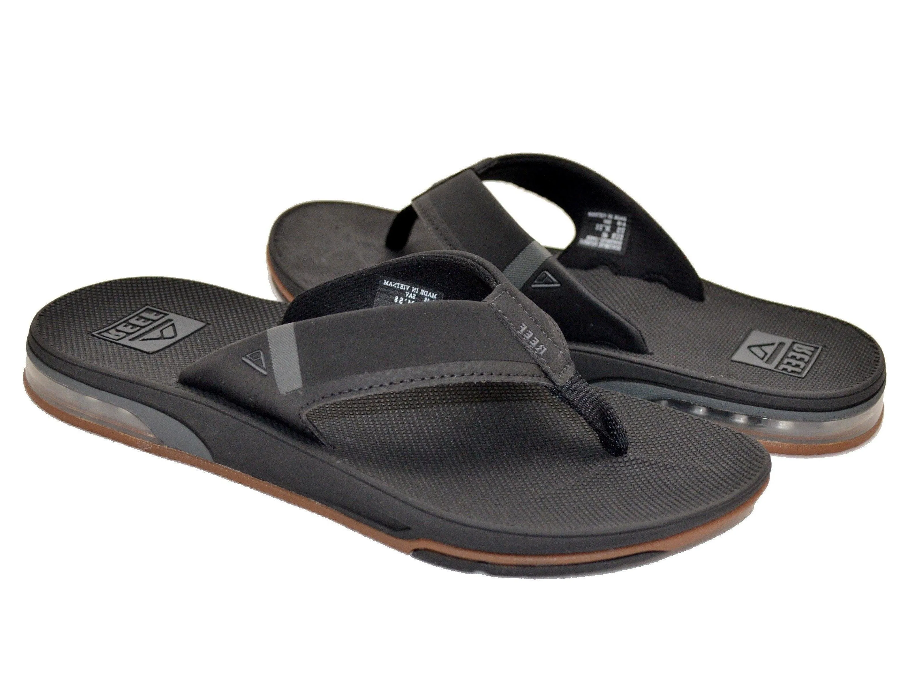Reef Men's Fanning Bottle Opener Black, Brown, Gray Olive Navy Sandal