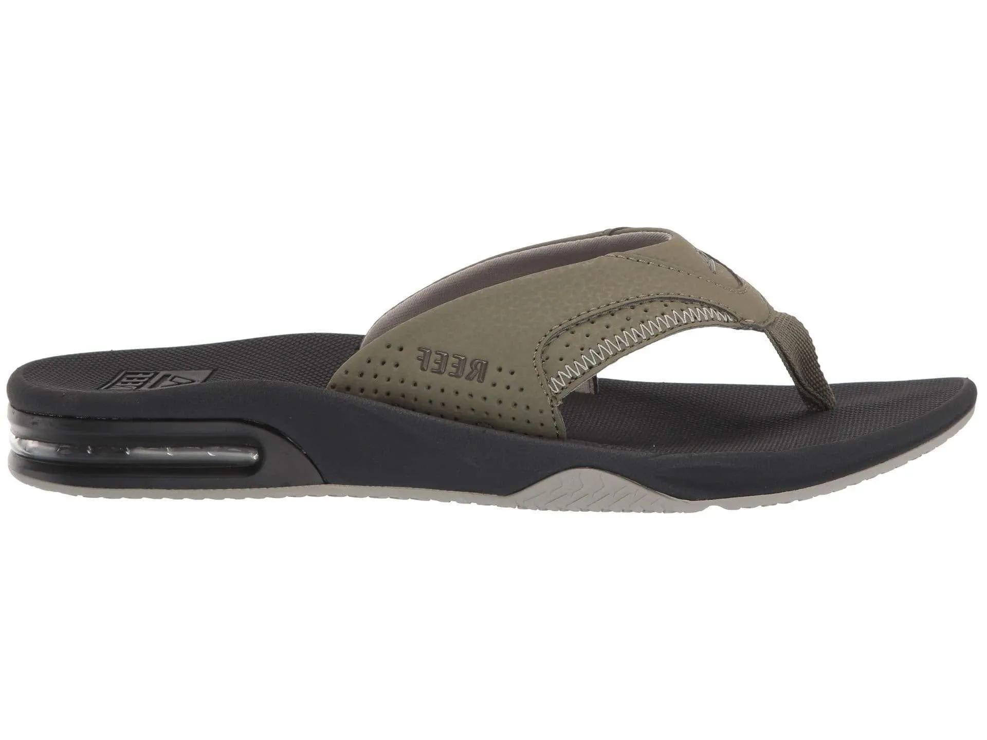 Reef Men's Fanning Bottle Opener Black, Brown, Gray Olive Navy Sandal