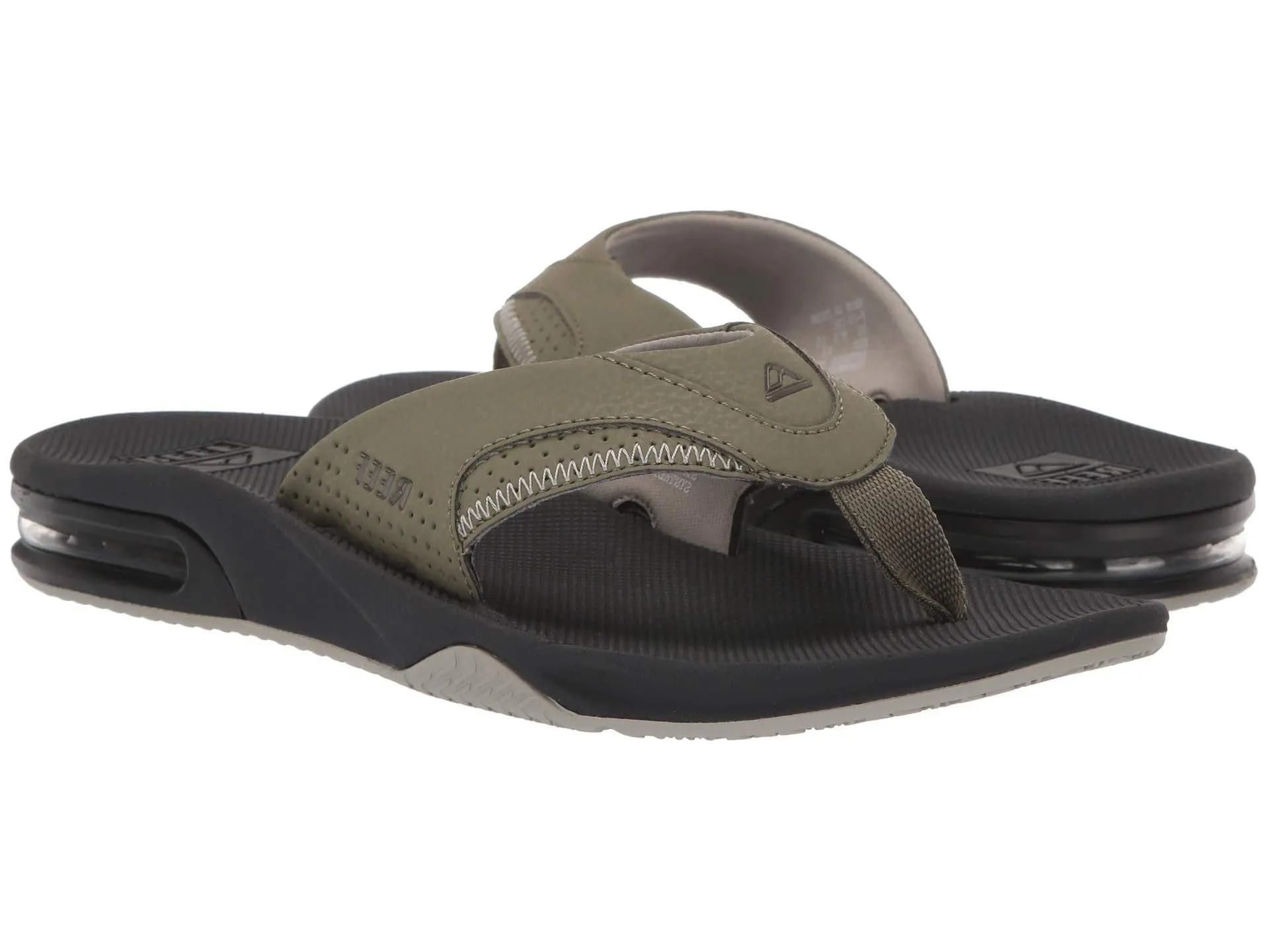 Reef Men's Fanning Bottle Opener Black, Brown, Gray Olive Navy Sandal