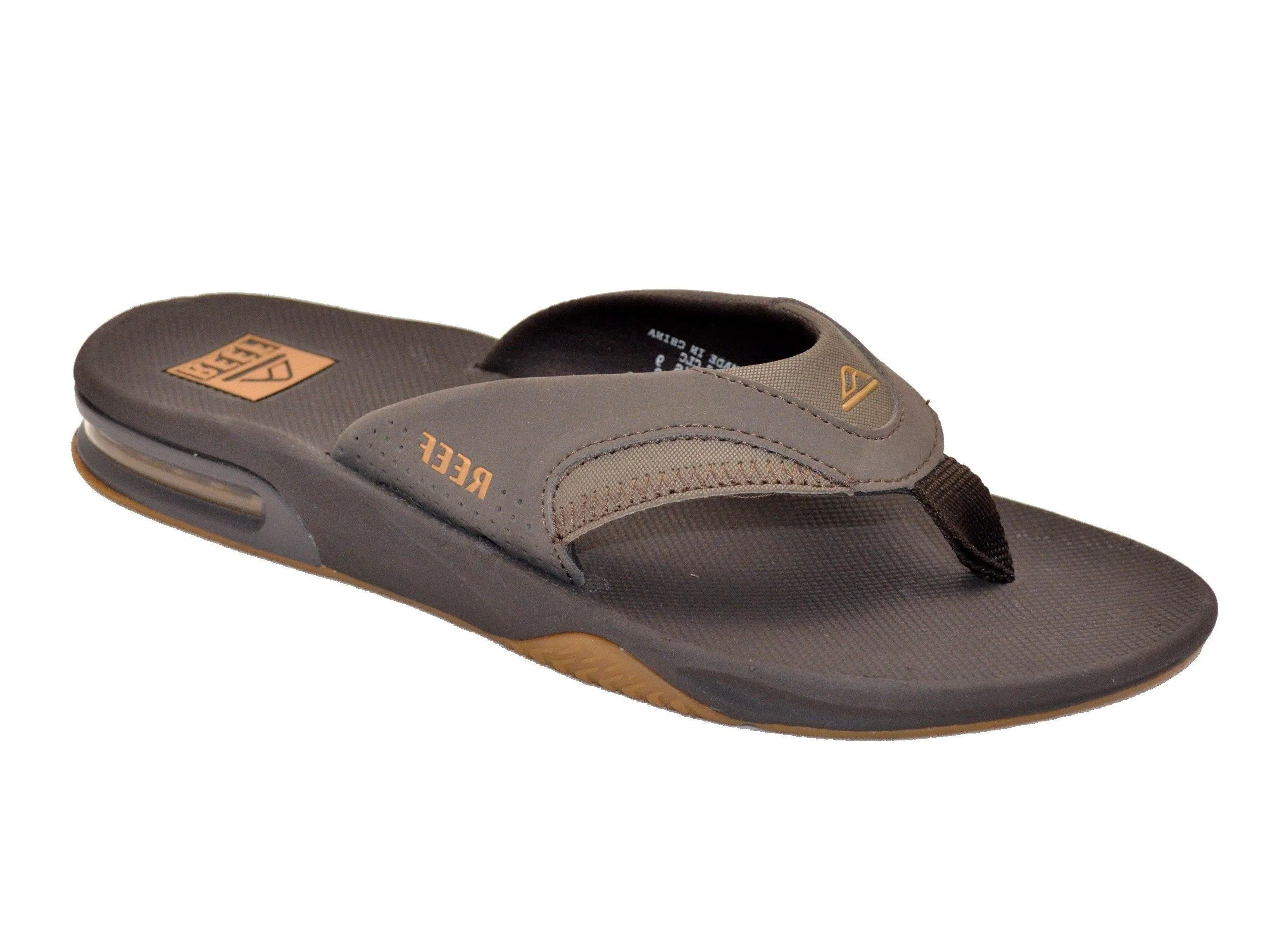 Reef Men's Fanning Bottle Opener Black, Brown, Gray Olive Navy Sandal