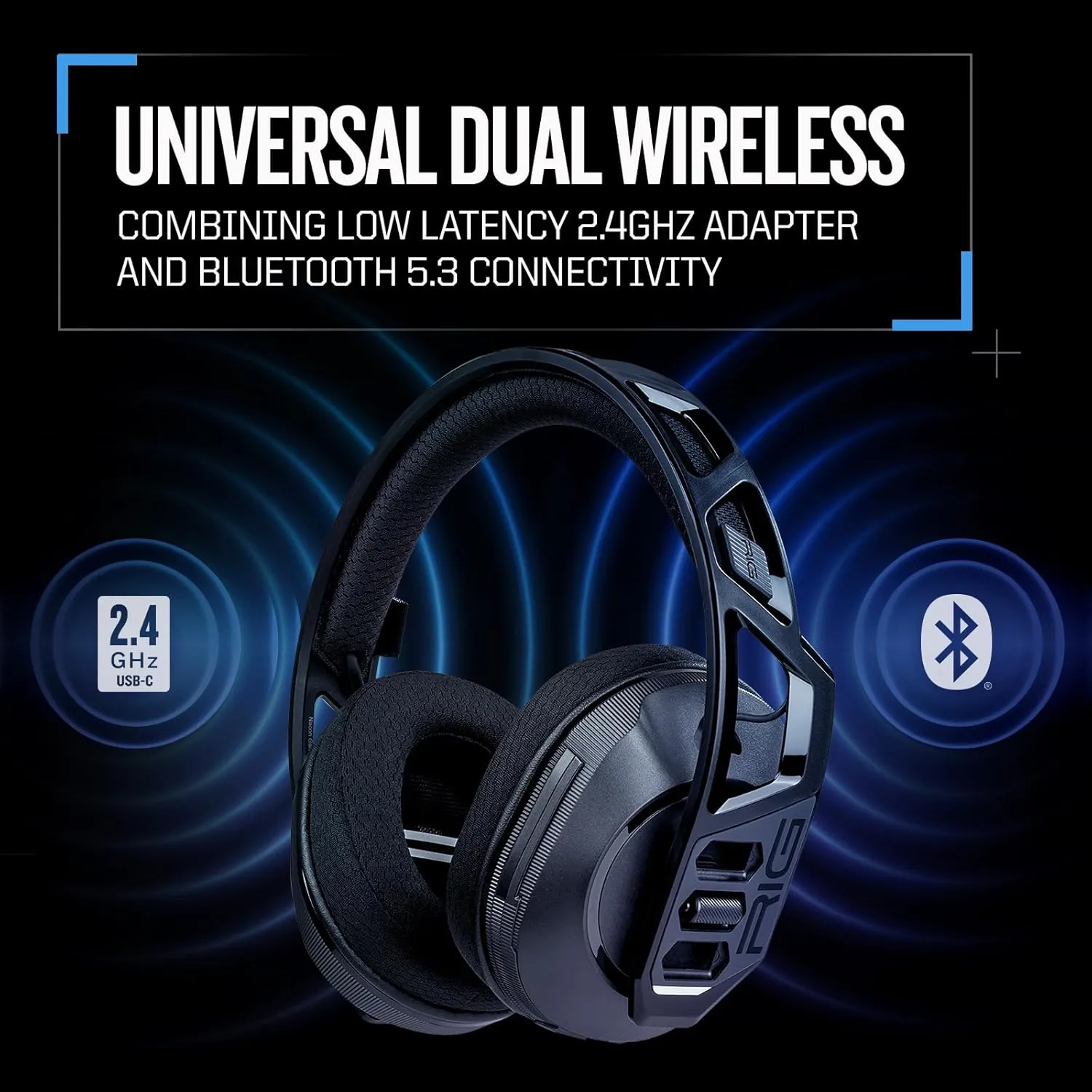 RIG 600 PRO HX Dual Wireless Universal Gaming Headset with Bluetooth for Xbox Series X|S, Xbox One, PlayStation PS4, PS5, Nintendo Switch, PC, USB & Mobile - Black