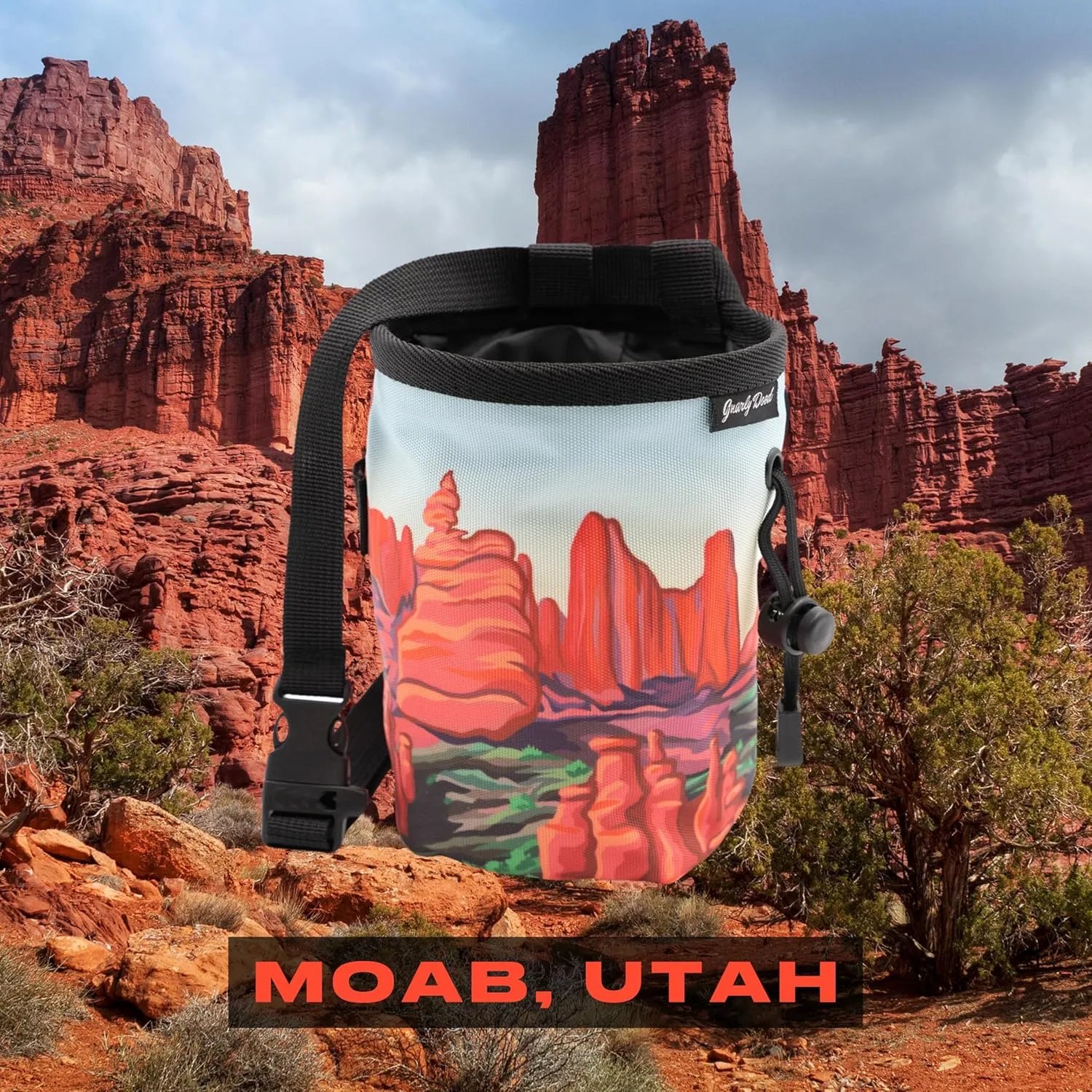 Rock Climbing Chalk Bag | for Outdoor, Gym, & Bouldering | Adjustable Waist Belt, Durable Drawstring Closure, & Zippered Pocket