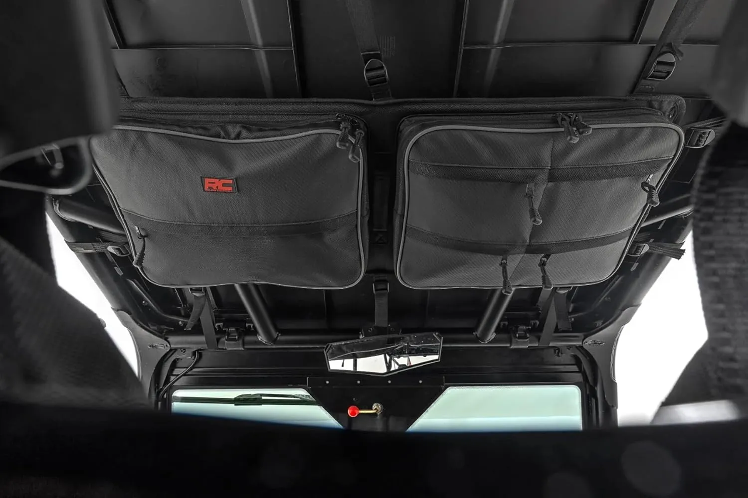 Rough Country Overhead Roof Storage Bag for Polaris RZR & Can-Am Defender Max - Water Resistant Nylon, UTV Cargo Bag