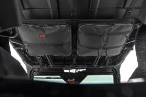 Rough Country Overhead Roof Storage Bag for Polaris RZR & Can-Am Defender Max - Water Resistant Nylon, UTV Cargo Bag