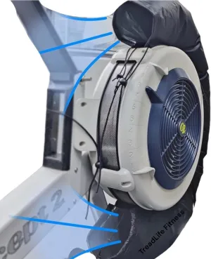 Rower Fan Bag (Airflow Guide Cooling Cover) Replacement for Concept 2 Rowing Machine Models: C, D, & E