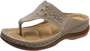Sandals for Women 2025 Summer Orthopedic Arch Support Wedge Wide Fit Slip on Sandals Lightweight Casual Beach Walking Wedges Flip Flops Shoes