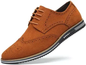Santimon Men's Wingtip Oxfords Business Casual Dress Shoes Classic Formal Derby Sneaker Shoes