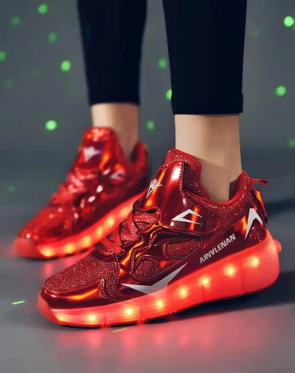 SDSPEED 7 Colors LED Rechargeable Kids Roller Skate Shoes with Single Wheel Shoes Sport Sneaker