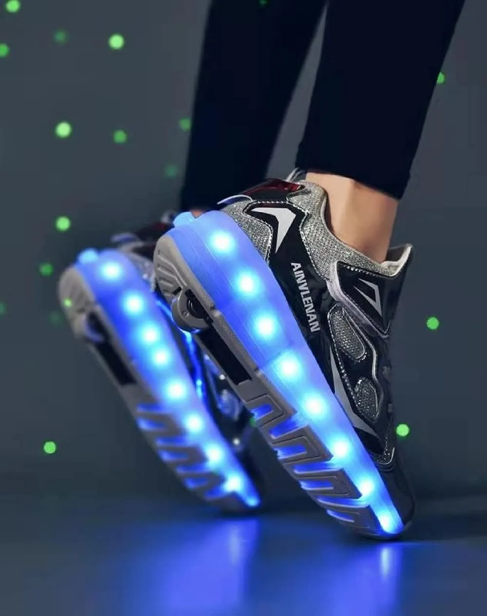 SDSPEED 7 Colors LED Rechargeable Kids Roller Skate Shoes with Single Wheel Shoes Sport Sneaker