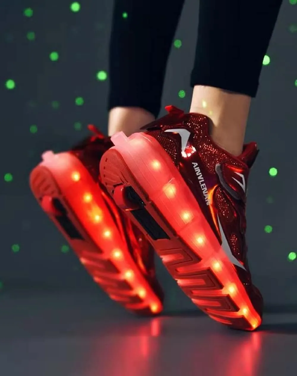 SDSPEED 7 Colors LED Rechargeable Kids Roller Skate Shoes with Single Wheel Shoes Sport Sneaker