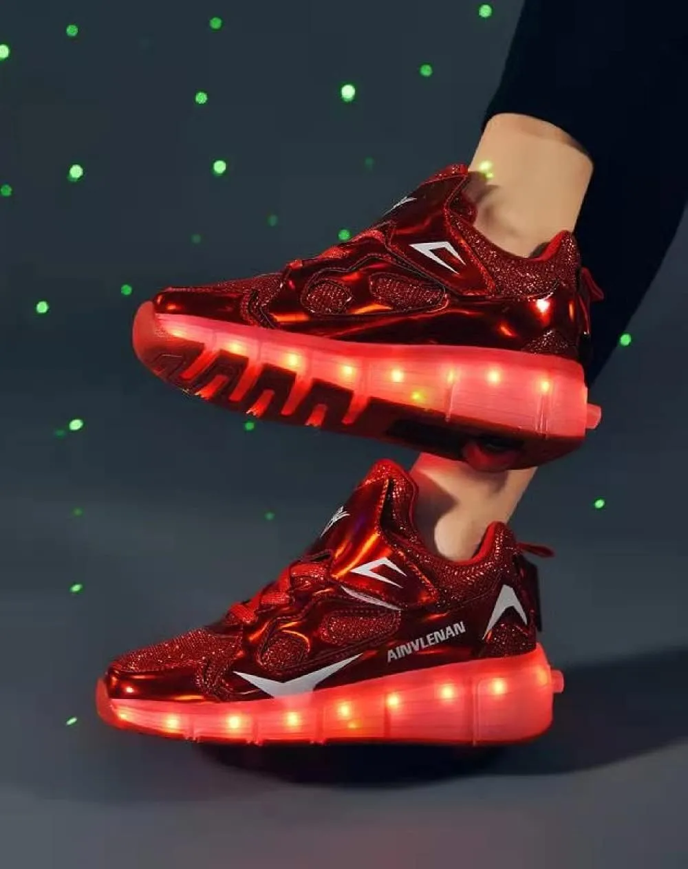SDSPEED 7 Colors LED Rechargeable Kids Roller Skate Shoes with Single Wheel Shoes Sport Sneaker