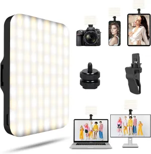 Selfie Light - BANSINE USB-Rechargeable LED Phone Light - Portable Photo Light with 97  CRI, Up to 6500K Color Temperature for Selfie, Zoom Conference, Video, Makeup and Live Stream