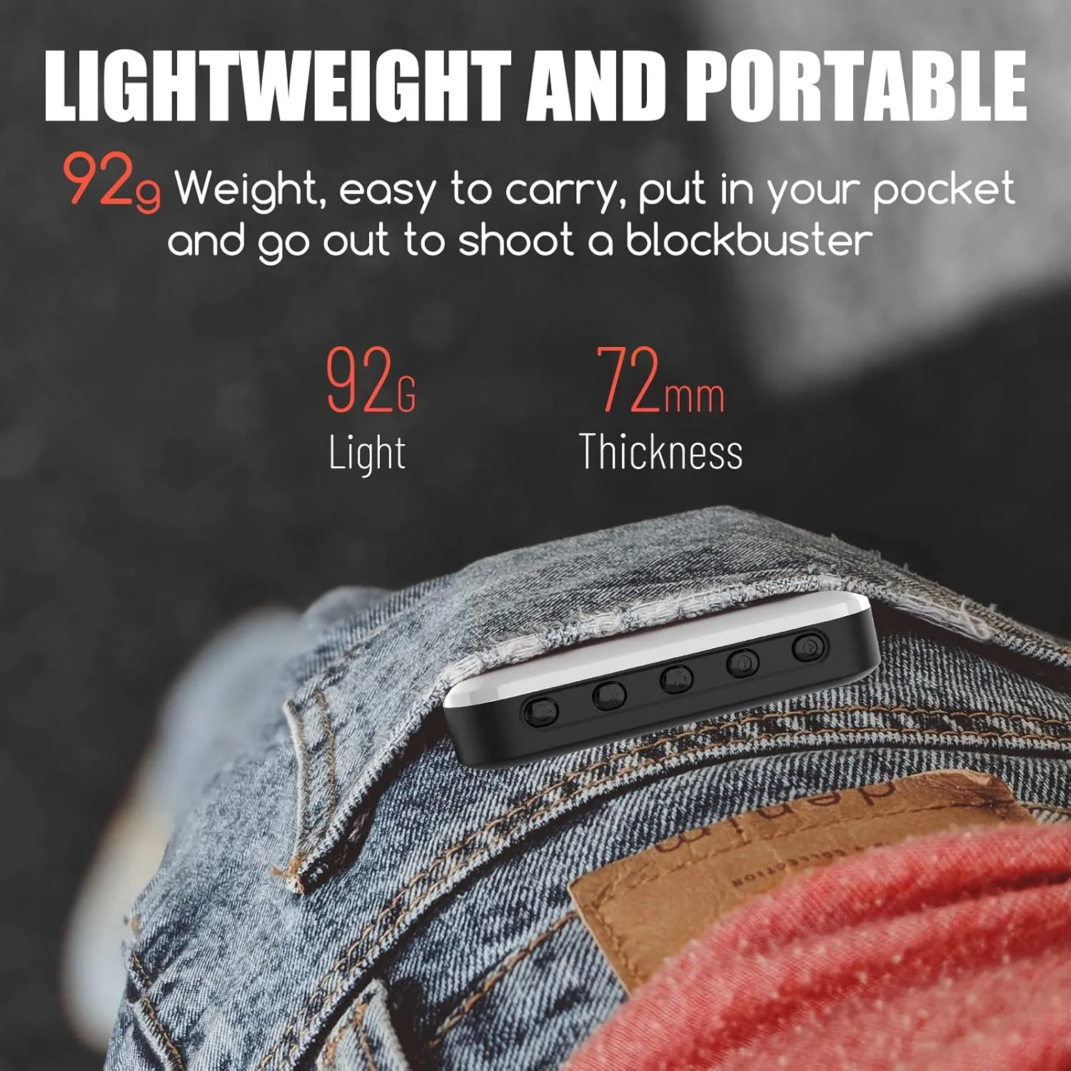 Selfie Light - BANSINE USB-Rechargeable LED Phone Light - Portable Photo Light with 97  CRI, Up to 6500K Color Temperature for Selfie, Zoom Conference, Video, Makeup and Live Stream