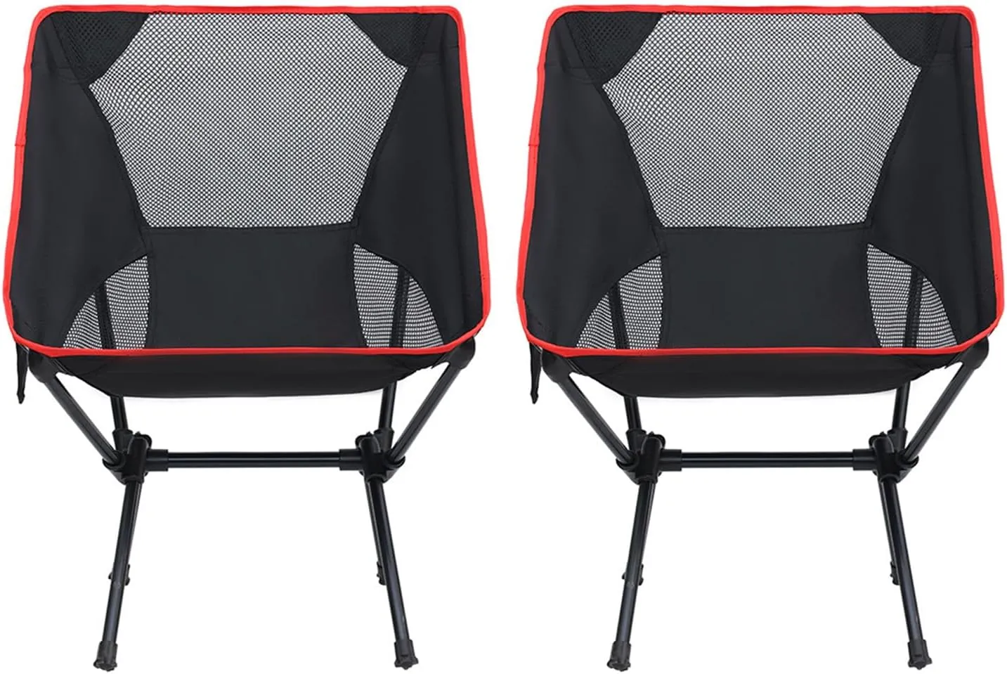 Set of 2 Outdoor Camping Chairs for Adults, Ultralight Portable Folding Chair with Carry Bag, 600D Oxford Fabric, 100KG Load Capacity, for Travel, Beach, Picnic, Hiking,Black b