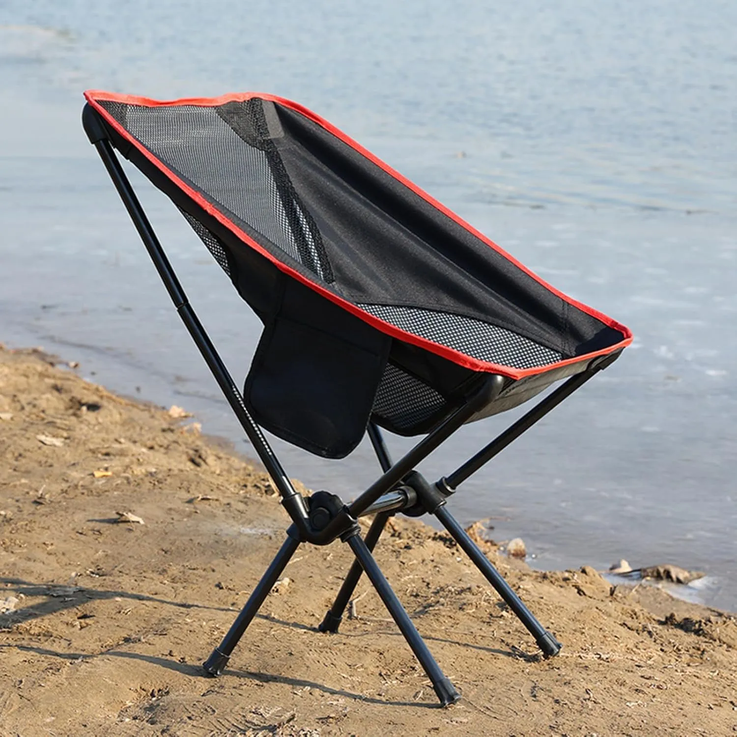 Set of 2 Outdoor Camping Chairs for Adults, Ultralight Portable Folding Chair with Carry Bag, 600D Oxford Fabric, 100KG Load Capacity, for Travel, Beach, Picnic, Hiking,Black b