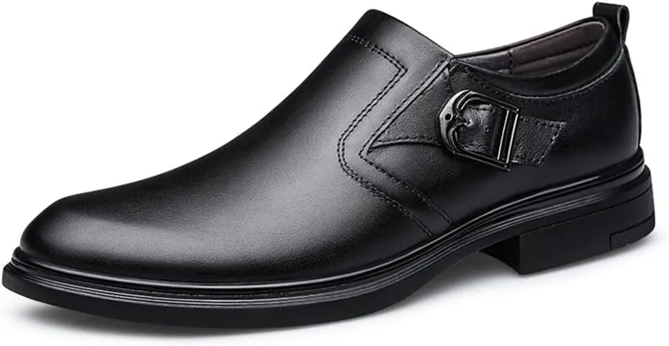 Shoes Dress Oxford for Men Slip On Round Toe Monk Strap Crocodile Embossed Vegan Leather Low Top Anti-Slip Slip Resistant Rubber Sole Casual Suitable for Many Occasions