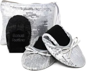 Silky Toes Foldable Flats for Women Purse Ballet Shoes Ballerina Slippers