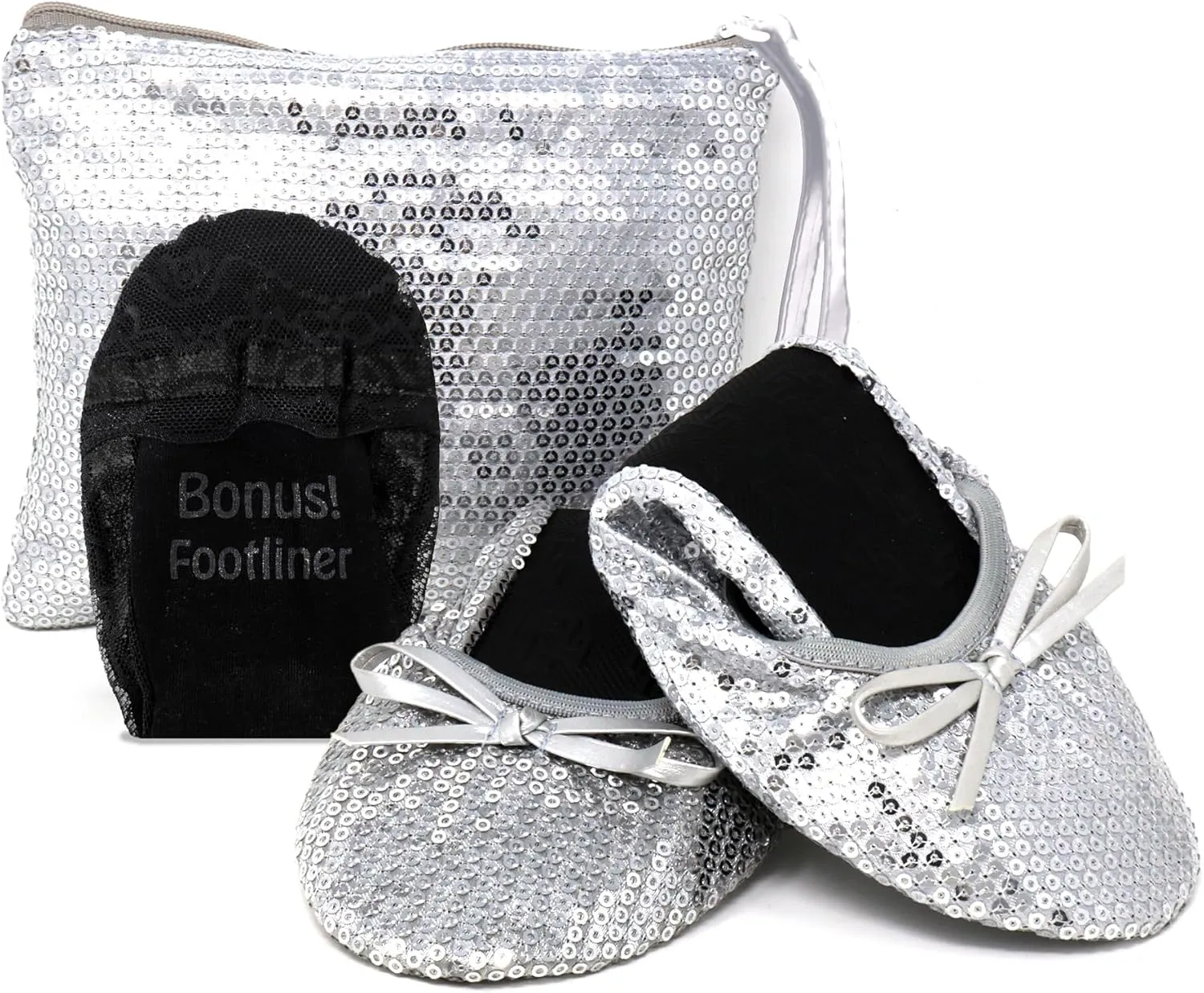 Silky Toes Foldable Flats for Women Purse Ballet Shoes Ballerina Slippers