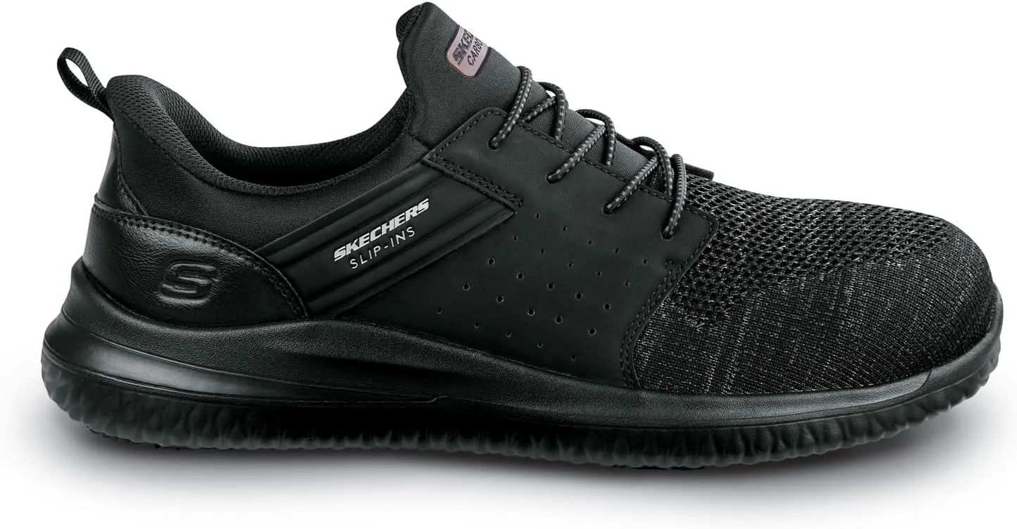 Skechers Hands Free Slip-Ins SK200367BLK Bryan, Men's, Comp Toe EH, Slip Resistant, Oxford,Work Shoe