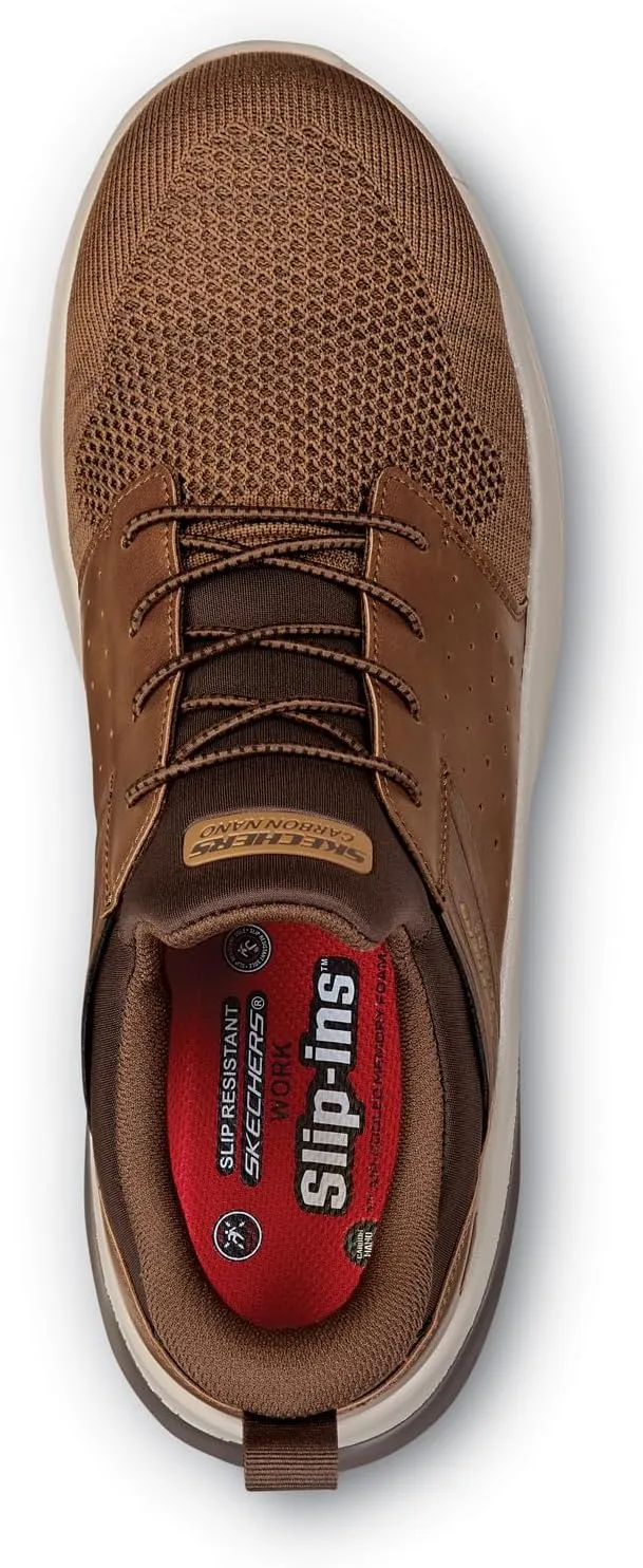 Skechers Hands Free Slip-Ins SK200367BLK Bryan, Men's, Comp Toe EH, Slip Resistant, Oxford,Work Shoe