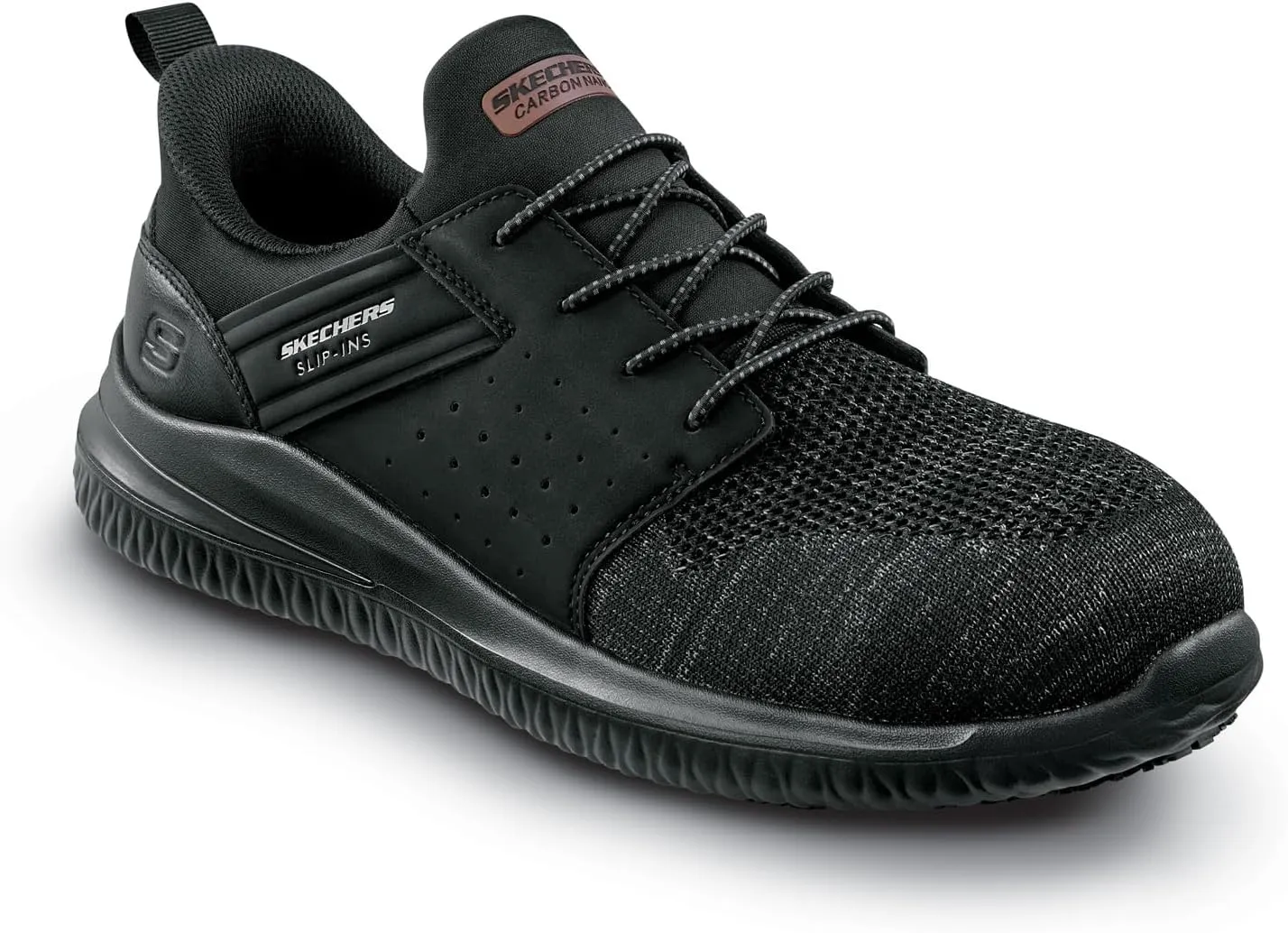 Skechers Hands Free Slip-Ins SK200367BLK Bryan, Men's, Comp Toe EH, Slip Resistant, Oxford,Work Shoe