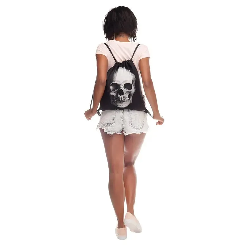 Skull Print Drawstring Sport Backpack
