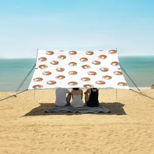 Sleeping Tigers Pattern Beach Canopy Tent Anti-UV & Wind Resistant, Camping Sun Shelter Easy Setup Portable,Outdoor Shade Tents with Sandbags,Sand Shovels,Ground Pegs & Stability Poles