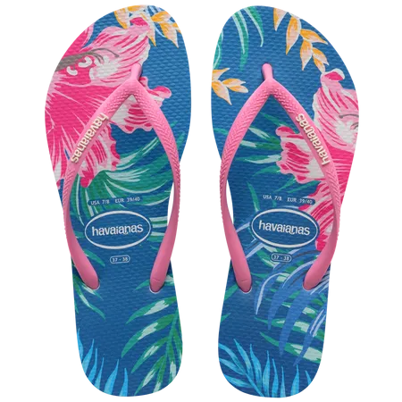 Slim Floral Palm 1808 - Tranquility Blue