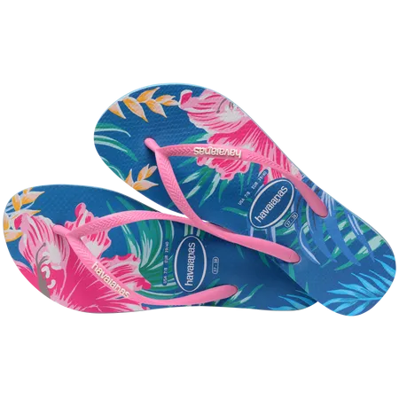 Slim Floral Palm 1808 - Tranquility Blue