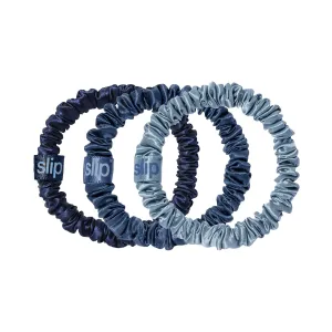 SLIP Amazon Exclusive Skinny Scrunchies: Anti-Crease, Anti-Breakage Slipsilk™ Design Protects Delicate Hair | Includes 3 Pure Silk Scrunchies, Sea