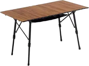 SOBOUR Roll Up Camping Table Aluminum Folding Picnic Table Lightweight Camping Table with Carry Bag Compact Structure for Outdoor, Large