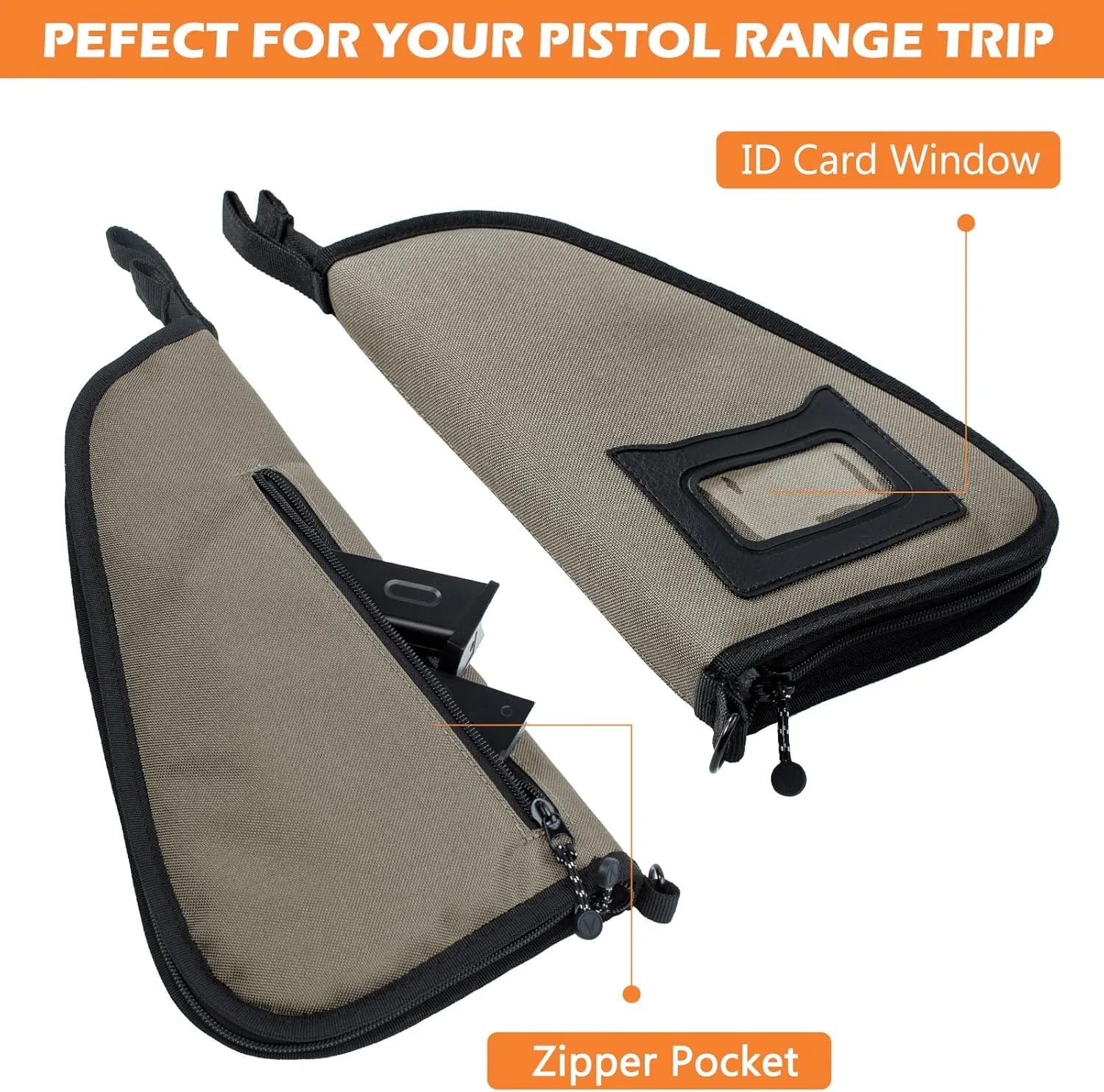 Soft Pistol Case for Handguns-Single Gun Cases for Pistols-Pistol Bag-Handgun Case With Lockable Zipper -Concealed Carry Gun Pouch-Pistol Bag Soft Gun Storage for Handguns[Only ONE Gun Bag]