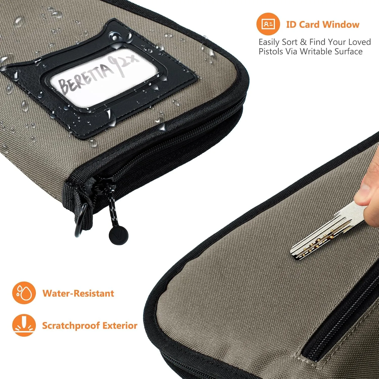 Soft Pistol Case for Handguns-Single Gun Cases for Pistols-Pistol Bag-Handgun Case With Lockable Zipper -Concealed Carry Gun Pouch-Pistol Bag Soft Gun Storage for Handguns[Only ONE Gun Bag]