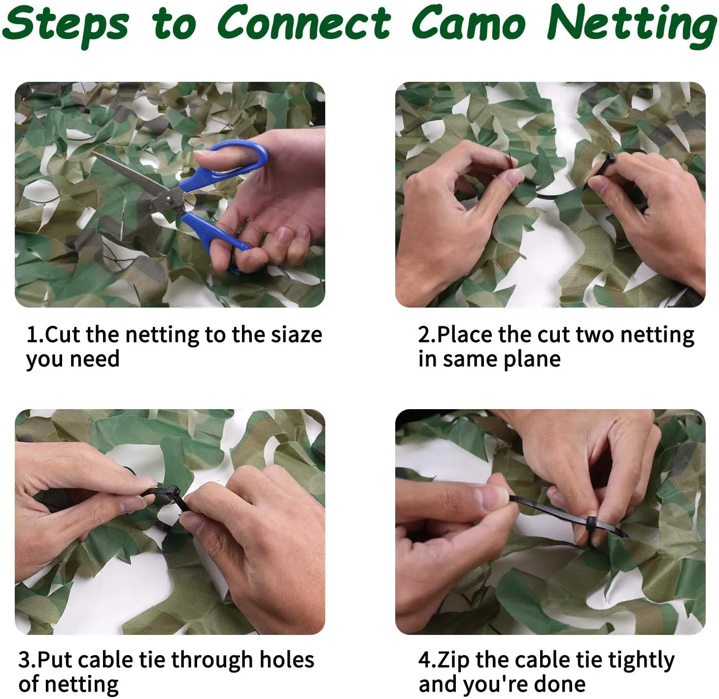 Sposuit Camo Netting - Camouflage Net Bulk Roll for Hunting Military, Party Decorations, Sunshade, Camping Ghillie Netting
